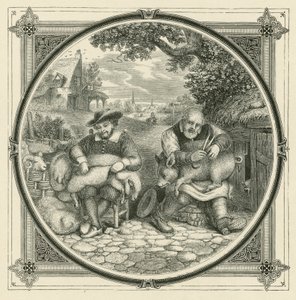 Veel geschreeuw en weinig wol (gravure) door John Leighton