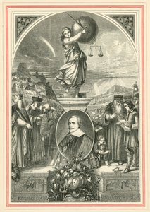 Portret van Jacob Cats, onder allegorische figuur van Universele Gerechtigheid