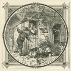 Wat de zeug doet, moeten de biggetjes voor betalen (gravure)