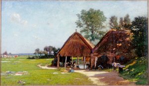 Wasplaats, Normandië, ca. 1918 door John Leslie Thomson