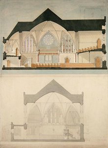 Zijaanzicht van Trinity College Church, Edinburgh door John Lessels
