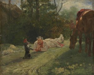 De Optredende Hond, ca. 1875 door John Lewis Brown