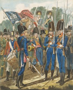 Leden van de City Troop en andere soldaten uit Philadelphia