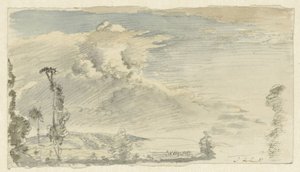 Wolkenlucht boven een heuvellandschap door John Linnell (II)