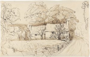 Een boerderij in Shoreham door John Linnell