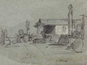 Een scène in de Edgware Road, Londen door John Linnell
