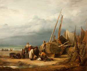 Een Uitzicht op de Kust bij Hastings door John Linnell