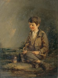 Jongen aan het Vissen door John Linnell