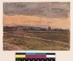 Recto: Zonsondergang. Verso: Een schets voor hetzelfde onderwerp, 1812