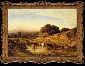 Zonsondergang, 1860 door John Linnell