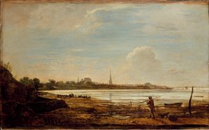 Uitzicht op Southampton door John Linnell