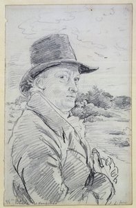 William Blake met een hoed, (inscriptie: Wm Blake in Hampstead) ca. 1825
