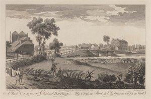 Een Westelijk Uitzicht op Chelsea Bridge