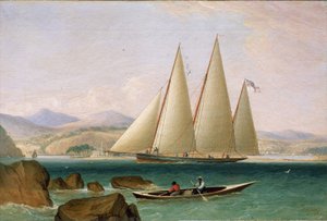 Een schoener voor Port Royal, bij de ingang van Kingston (Jamaica) door John Lynn
