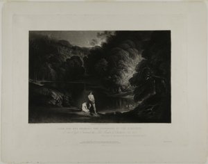 Adam en Eva horen het oordeel van de Almachtige, uit Illustraties van de Bijbel door John Martin