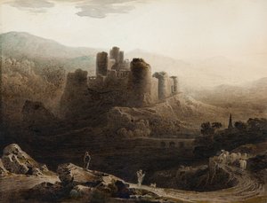 Maanlicht - Kasteel Chepstow door John Martin
