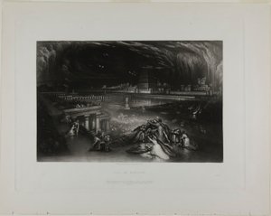 De Val van Babylon, uit Illustraties van de Bijbel door John Martin