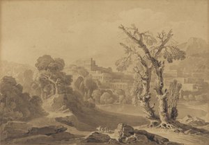 Zonder titel: Klassieke stad in een landschap, 1816 door John Martin