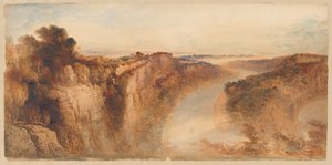 Uitzicht op de rivier de Wye, richting Chepstow door John Martin