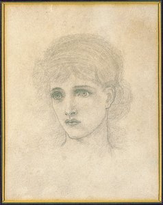 Hoofd van een vrouw door John Melhuish Strudwick