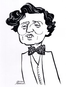 Alban Berg, karikatuur - Oostenrijks componist, 9 februari 1885 - 24 december 1935