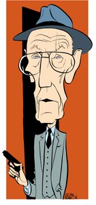 William S Burroughs, karikatuur door John Minnion