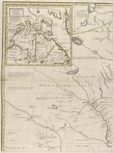 Een kaart van de Britse en Franse gebieden in Amerika, 1756 door John Mitchell