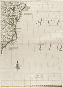 Een kaart van de Britse en Franse gebieden in Amerika, 1756 door John Mitchell