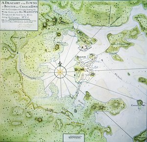 Kaart van Boston en Charlestown door John Montresor