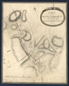 Een schets van de slag om German. Tn., 4de. Oktober 1777, waar de rebellen werden afgeslagen. LOC gm71000932