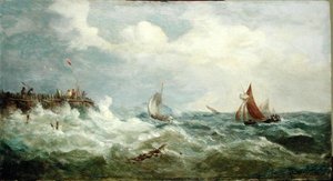 Boten die naar de Havenmonding Gaan