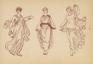 Oud-Grieks vrouwelijk kostuum (litho) door John Moyr Smith