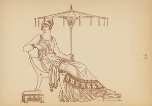 Oud-Griekse vrouwelijke kleding (litho) door John Moyr Smith