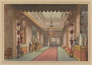 Chinese Galerij zoals het was, Plaat XV in Illustraties van het Paleis van Hare Majesteit in Brighton... door John Nash