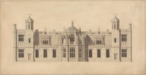 Corsham Court, Wiltshire: Elevatie van de noordelijke gevel