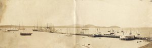 Haven van Auckland, 1865 door John Nicol Crombie