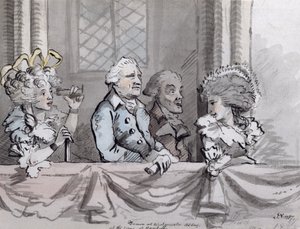 Karikatuur van het publiek bij de herdenking van Handel in Westminster Abbey, 1787