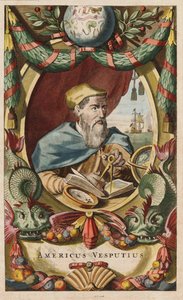Portret van Amerigo Vespucci, 1671 door John Ogilby