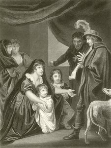Lady Elizabeth Gray smeekt Edward IV om haar kinderen te beschermen door John Opie