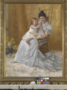 Portret van Martha Wysor Marsh en zoon, John Edwin door John Otis Adams