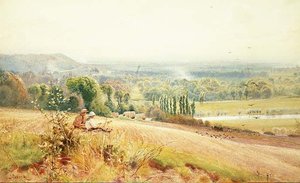 Uitzicht vanaf Hedsor Hill op de Theems bij Cookham door John Pedder