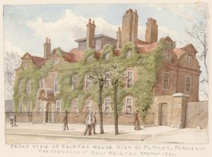 Vooraanzicht van Fairfax House, Putney, Londen, de residentie van generaal Fairfax, 1887