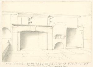 De keuken in Fairfax House, High Street, Putney, 1887; residentie van de Cromwelliaanse Edelman door John Phillipp Emslie