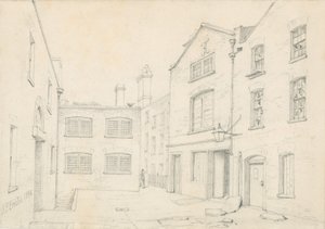 White Hart Court, Castle Street, St Martin in the Fields. Gesloopt met de bouw van Charing Cross Road door John Phillipp Emslie