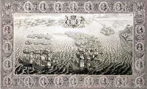 Armada (gravure van een wandtapijt) door John Pine