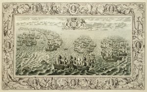 Armada (gravure van een wandtapijt), 1739 door John Pine