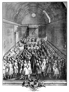 Interieur van het Hogerhuis, Westminster, in 1742, ca. 1902-1905