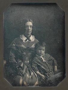 Elizabeth Bakewell James en haar zoon, Frank B. James, ca. 1846 door John Plumbe Jr..