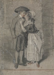 Dus ving ze hem en kuste hem (Spreuken, hoofdstuk VII, vers 13) door John Raphael Smith