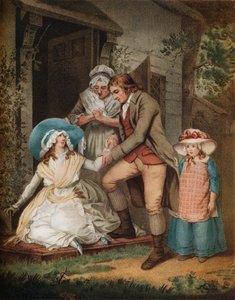 De boetvaardige. Laetitia in boetedoening vindt verlichting en bescherming van haar ouders, ca. 1811